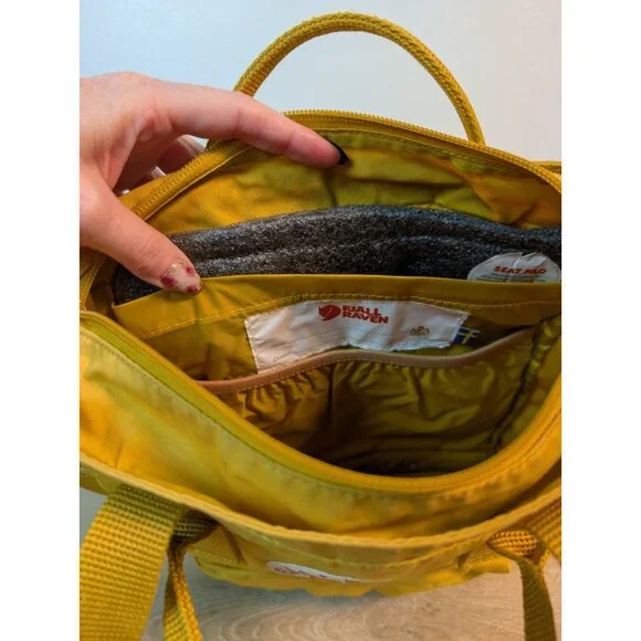 FJALLRAVEN Kanken Backpack - Mustard Yellow  Book Bag Hiking Backpack - Picture 6 of 7